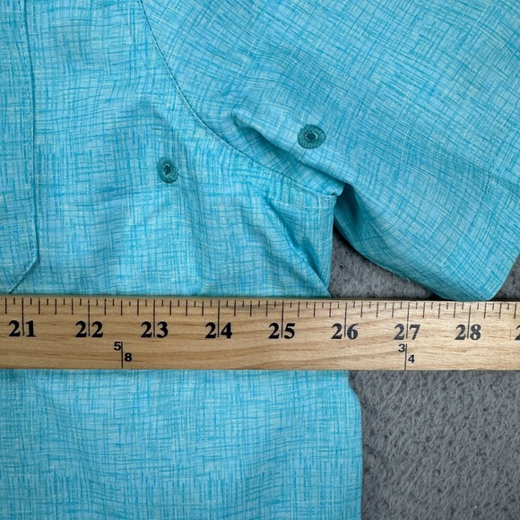 Caribbean Joe Mens Button Down Shirt 2XL Blue Short Sleeve Pocket Fishing Vented - Picture 8 of 10